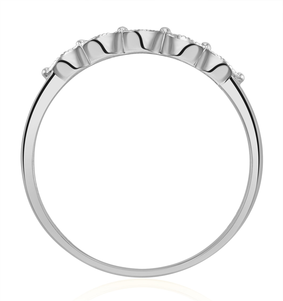Half Eternity Ring 0.02CT Diamond 9K White Gold